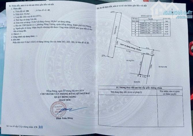 Sót lại em tuyến 2 Quỳnh Cư - Hùng Vương - Hồng Bàng giá hơn tỷ xíu Lô 40m2 - ngang 4m