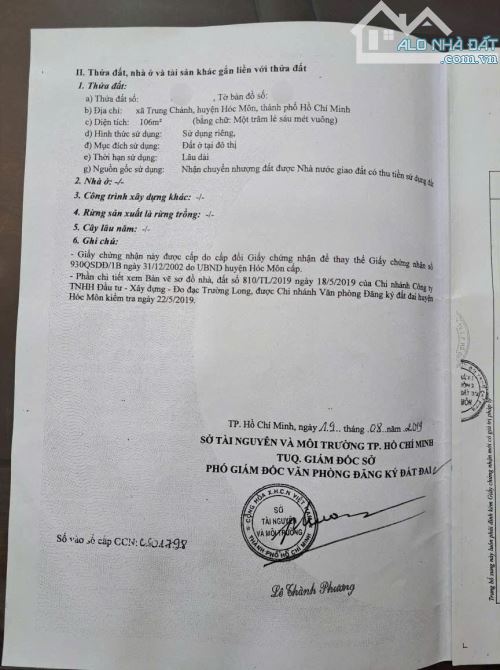 Bán nhanh căn 106m2 ở Trung Chánh Hóc Môn 890 triệu sổ hồng riêng