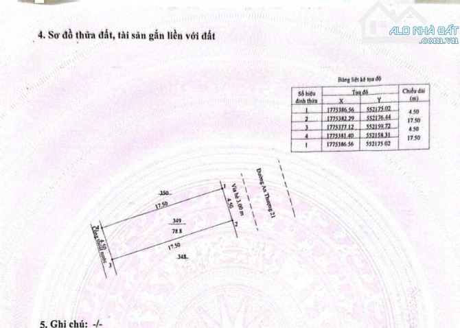 An Thượng 21 80m2 ngang 4.5m đường 5.5m chỉ 10.x tỷ