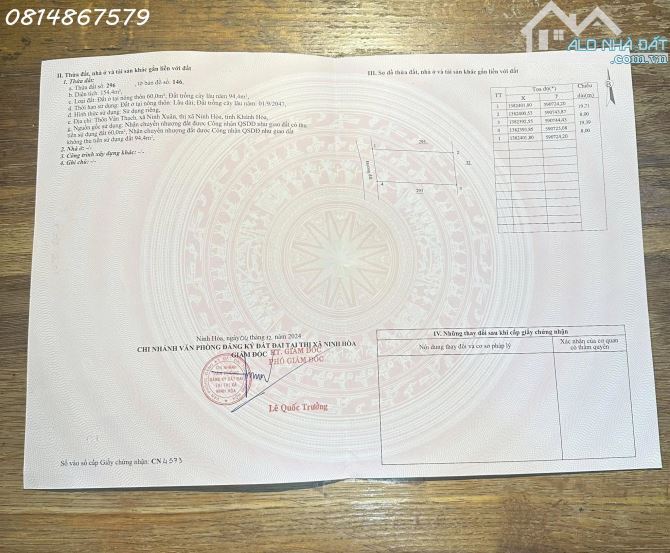 Lô đất Vân Thạch, Ninh Xuân, Ninh Hoà, Khánh Hoà