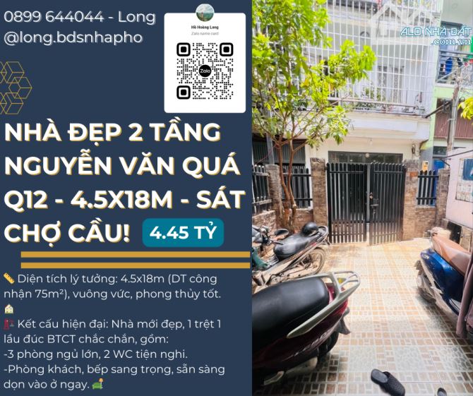 🏡 Nhà Đẹp 2 Tầng Nguyễn Văn Quá Q12 - 4.5x18m - Giá 4.45 Tỷ - Sát Chợ Cầu! 🌟