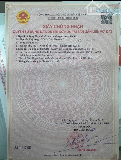📌📌📌LÀM VIỆC TRỰC TIẾP GIÁ TỐT !!!Bán lô  2 mặt kiệt 410 tôn đức thắng - 1