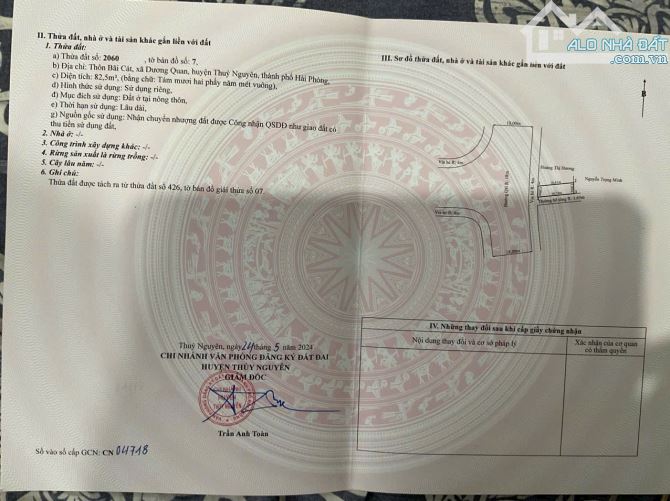 Bán 2 lô liền kề 160m ngang 9,8m tại Dương Quan- Thuỷ Nguyên lô góc bám trục 26m giá tốt - 1