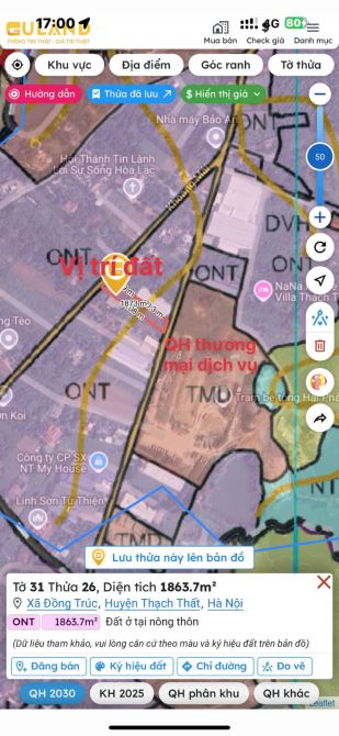87m thôn khoang mái xã Đồng Trúc giáp công nghệ cao. Và ga metro - 2