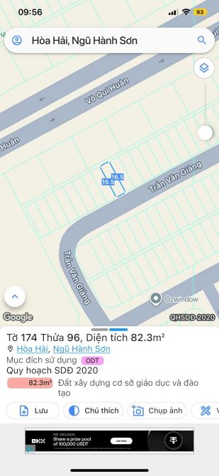 Bán lô MT đường TRẦN VĂN GIẢNG , sát sông CỔ CÒ , hướng Đông Nam giá 3ty950 - 2