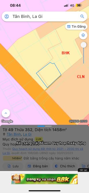 Bán 1.5 sào đất Hẻm Nguyễn Thông - Tân BÌnh - LaGi giá rẻ 1.6 tỷ - 2