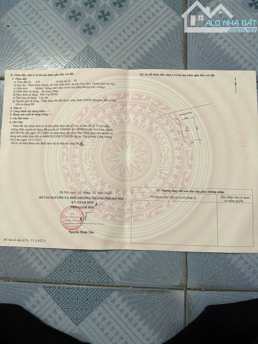 58m Đất Sát Vin 1, TDP KIÊN THÀNH; TRUNG TÂM TRÂU QUỲ; LĐƯỜNG Ô TÔ THÔNG - 3