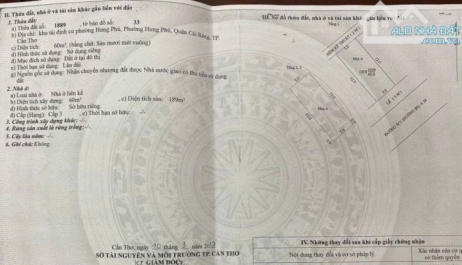 Nhà 2 Lầu 5,5 TỶ Đường B4 - KDC Hưng Phú , CÁI RĂNG, TP CẦN THƠ - 3