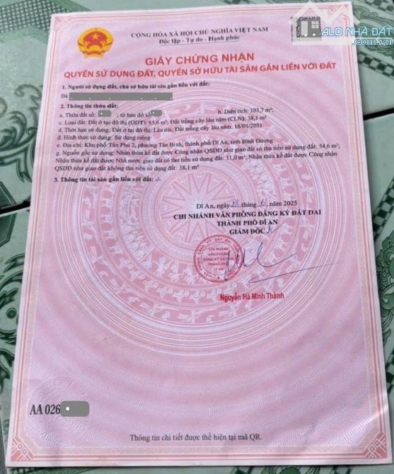 đất 103,7m2 2ty850 TL gần chợ Tân Bình 200m, p.Tân Bình, Tp.Dĩ An - 4