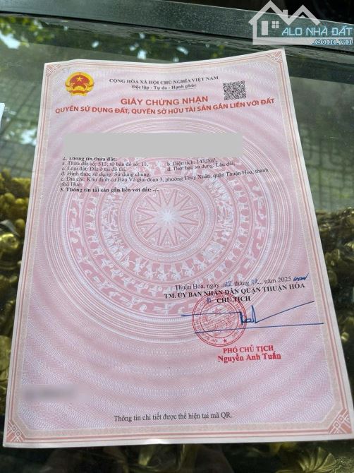 Bán đất 143m2 mặt tiền đường Trần Thị Tâm, KQH Bàu Vá, phường Thủy Xuân, TP Huế - 6