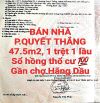 BÁN NHÀ QUYẾT THẮNG, 1TRỆT 1LẦU, SỔ HỒNG RIÊNG THỔ CƯ GẦN CHỢ HÃNG DẦU
