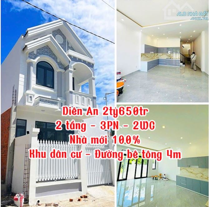 💥Nhà 2 tầng mới hoàn thiện Diên Khánh (xã Diên An cũ) 75m2 chỉ 2tỷ650tr💥