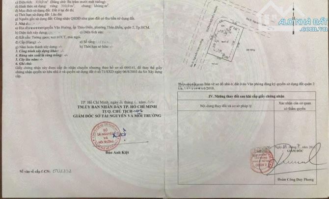 Đất biệt thự góc 2MT đẹp - cách Sông 60m, khu Thảo Điền 2, Quận 2. DT 310m2. Giá 93 tỷ TL