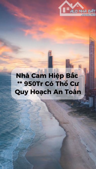 950 Tr Nhà Cam Hiệp Bắc - Cam Lâm. Quy Hoạch An Toàn