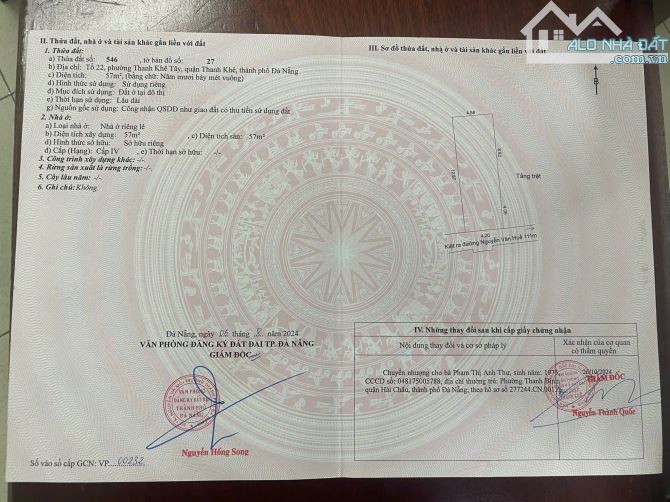 BÁN NHÀ MÊ LỮNG ĐƯỜNG MẸ NHU THÔNG RA NGUYỄN VĂN HUỀ 60M2 NỞ HẬU TT THANH KHÊ NHỈNH 3 TỶ