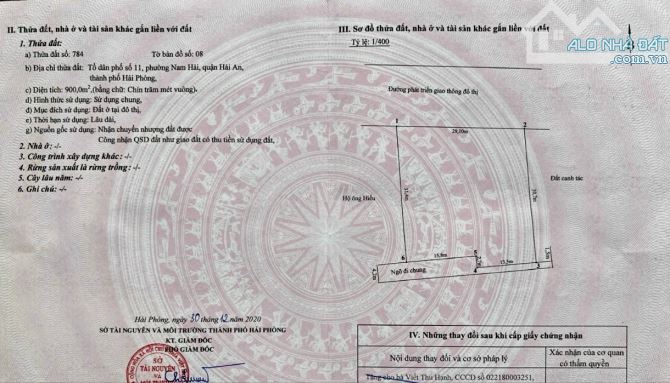 BÁN LÔ ĐẤT TO MẶT ĐƯỜNG BÙI VIỆN QUẬN HẢI AN