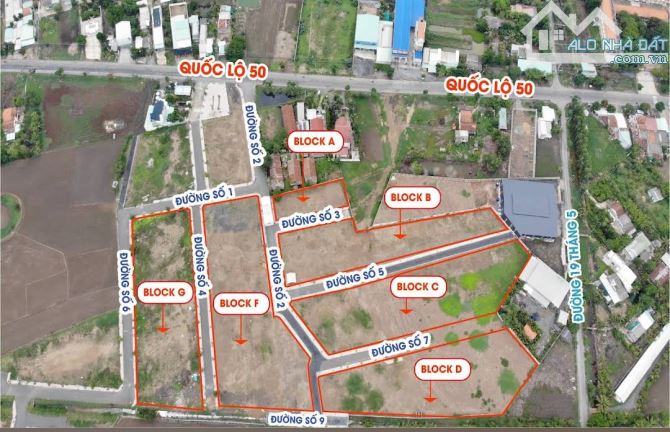 Đất mặt tiền đường 4 KDC đông đúc, ngay QL50 giá 850tr
