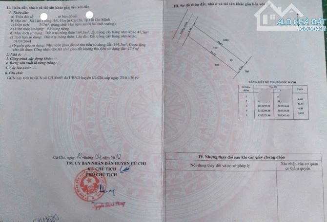 Bán căn nhà 212m2 Tân Thông Hội Củ Chi giá 805 triệu shr
