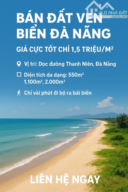 🏝 BÁN ĐẤT VEN BIỂN ĐÀ NẴNG – GIÁ CỰC TỐT CHỈ 1,5 TRIỆU/M2 🏝