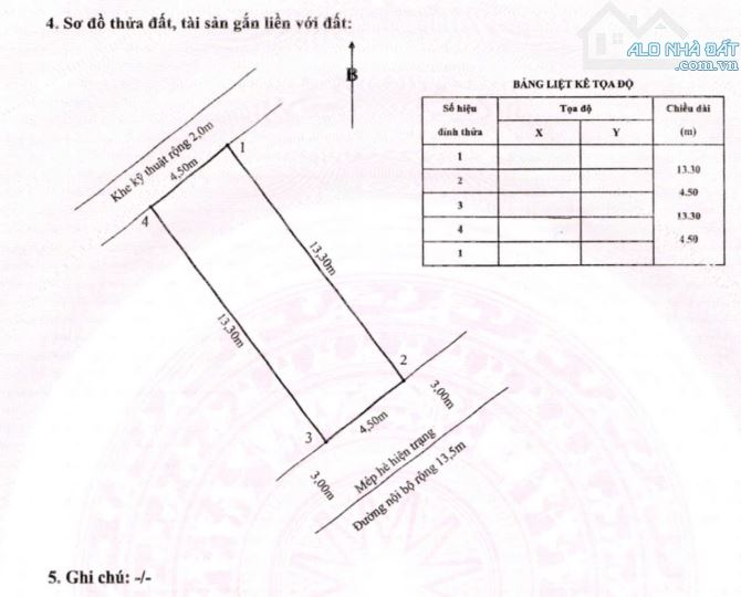 - Bán đất Lô 20B Lê Hồng Phong sau Lạc Hồng - Diện tích: 59.85m2 ngang 4.5m dài 13.3m - Tr