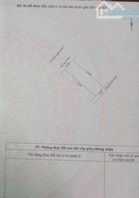 BÁN GẤP LÔ ĐẤT MẶT TIỀN ĐƯỜNG QUÁN KHÁI 7 – ĐỐI DIỆN CÔNG VIÊN - GIÁ 3 TỶ 5 TL