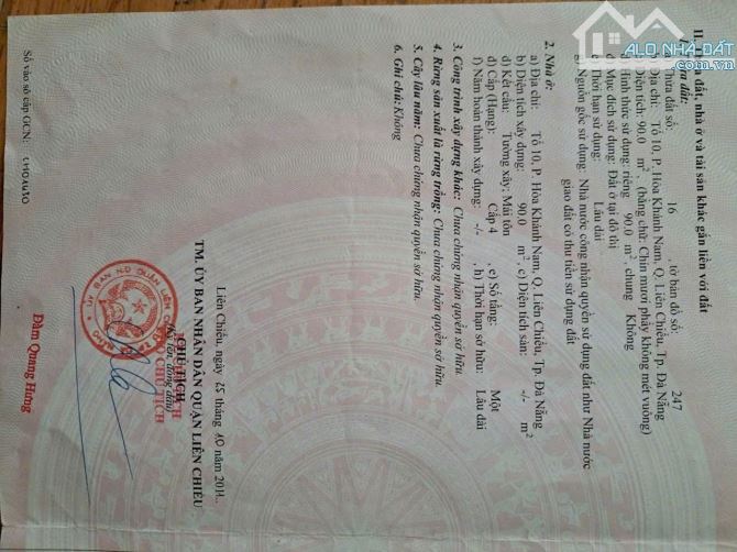 📌📌📌LÀM VIỆC TRỰC TIẾP GIÁ TỐT !!!bán lô đất kiệt 5m kiệt 87 hoàng văn thái