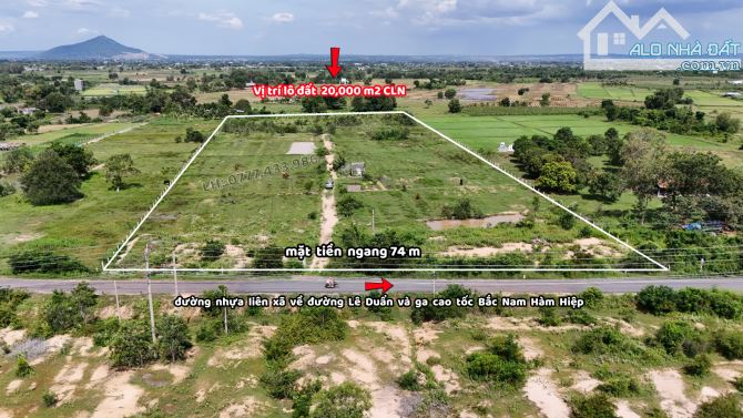 Bán 20,000 m2 đất Hàm Liêm đường nhựa Liên xã về Hàm Hiệp, đại lộ Lê Duẩn, ga cao tốc Bắc