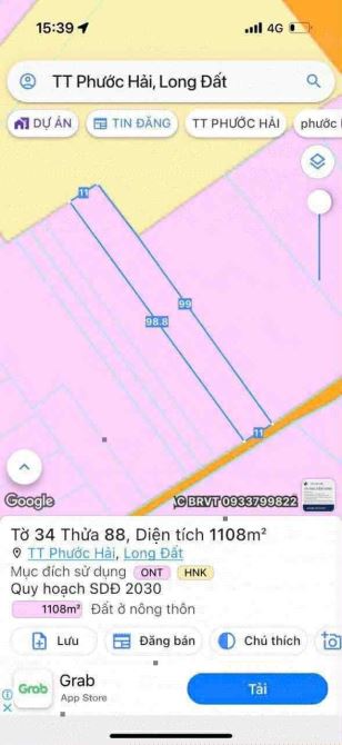 THỊ TRẤN PHƯỚC HẢI - LONG ĐẤT – BRVT - CHỈ 1TỶ650 - 1