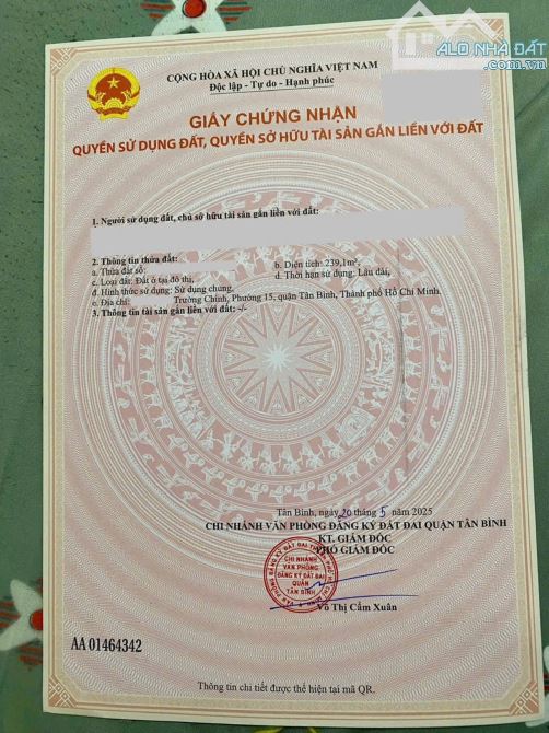BÁN NHÀ HẺM XE HƠI TRƯỜNG CHINH 21X26 NGAY PHẠM VĂN BẠCH-SÁT CỘNG HÒA NHÀ GA T3 CHỈ 42TỶ - 1