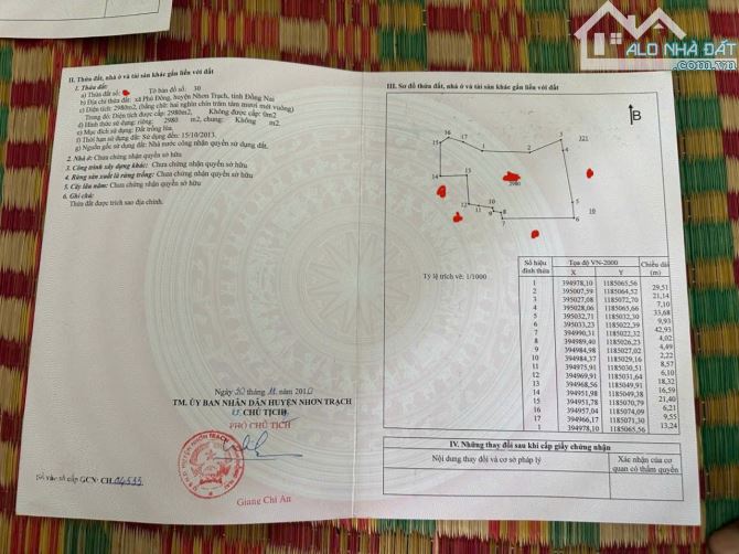 bán gấp 6869m tờ 30 phú đông, nhơn trạch, đất view sông rạch giá 1ty250 1 công - 1