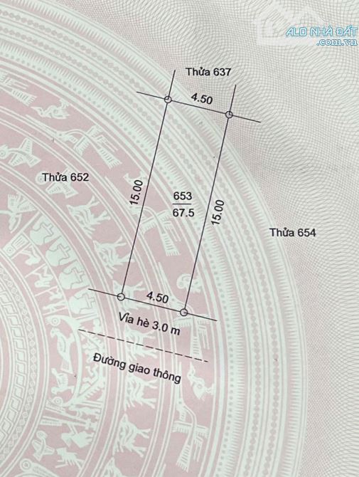 Chính chủ - bán lô đất LK52A-45 KĐT Tân Phú Hưng, 67.5m2, mặt tiền 4.5m, 3.5 tỷ - 2
