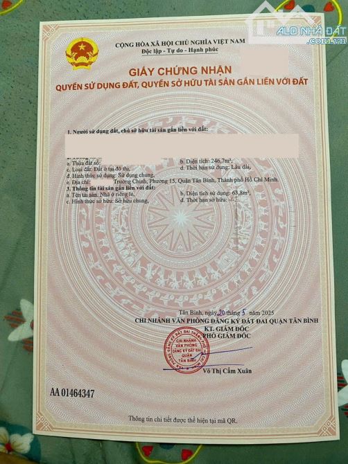 BÁN NHÀ HẺM XE HƠI TRƯỜNG CHINH 21X26 NGAY PHẠM VĂN BẠCH-SÁT CỘNG HÒA NHÀ GA T3 CHỈ 42TỶ - 2