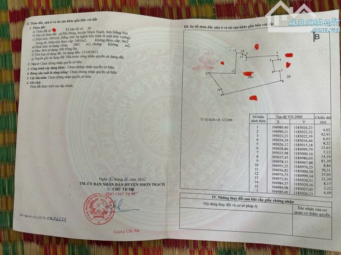 bán gấp 6869m tờ 30 phú đông, nhơn trạch, đất view sông rạch giá 1ty250 1 công - 2