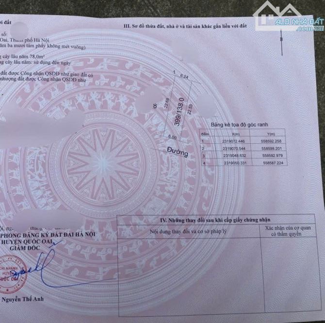 Chủ cần tiền cho con đi du học cần bán gấp lô đất 138m2 thôn 3 - xã Phú Cát - 3