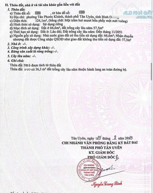 Bán đất MT đường Kinh Doanh Buôn Bán p.Tân Phước Khánh Tp.Tân Uyên chỉ 2ty750 TL M7416 - 3