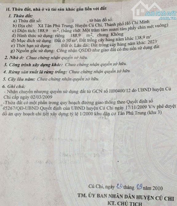 Bán đất 189m2 đang cho thuê kinh doanh ở Tân Phú Trung - Củ Chi. giá 850 triệu. - 5