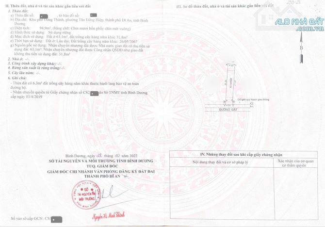 Bán đất tặng kèm nhà gần KDC Tứ Hải, p.Tân Đông Hiệp, Tp.Dĩ An chỉ 2,85 tỷ TL quá rẻ M7407 - 7