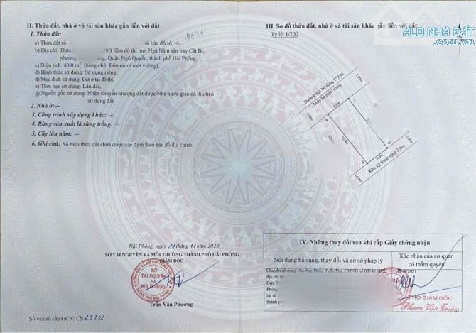 Bán 40m và 60m đất lô 20B và lô 20C đường Lê Hồng Phong sau BigC