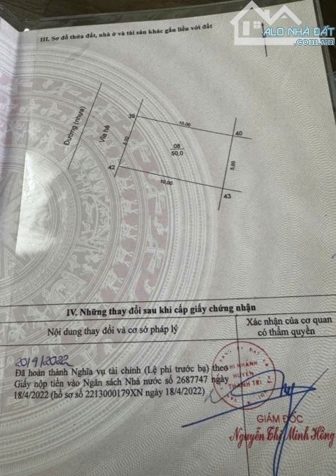 💥BÁN ĐẤT ĐẤU GIÁ ĐẠI ÁNG _ THANH TRÌ - 50M, MT 5M - 6.4 TỶ