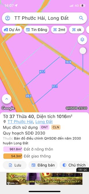 Trục chính ngay trường học trạm y tế-cách tỉnh lộ 44b 500m-dt:1000m2-20mx50m-100 thổ cư