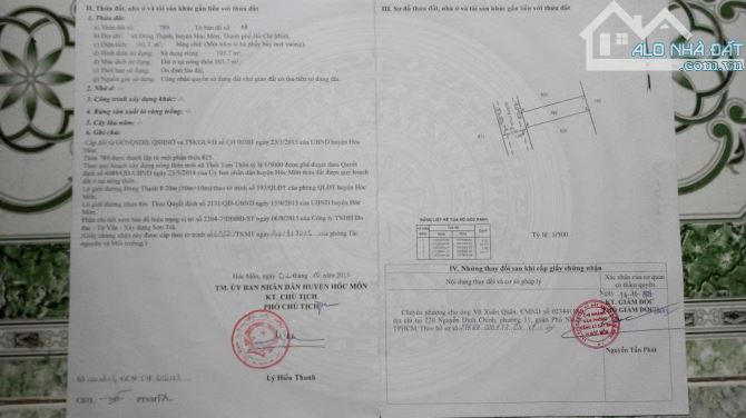 Cần bán GẤP LÔ ĐẤT ĐẸP đường Đông Thạnh 8 (103,7m2) Đông Thạnh, huyện Hóc Môn GIÁ 730TR