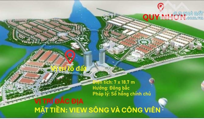 BÁN LÔ ĐẤT VIEW SÔNG TẠI QUY NHƠN KHU B3A AN PHÚ THỊNH DT: 130M2 GIÁ 5TY9