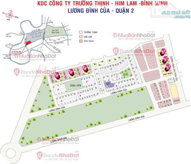 Bán đất kdc Trường Thịnh đường Lương Định Của P Bình An Quận 2 cũ (157.6m2) 210 tr/m2 - 1