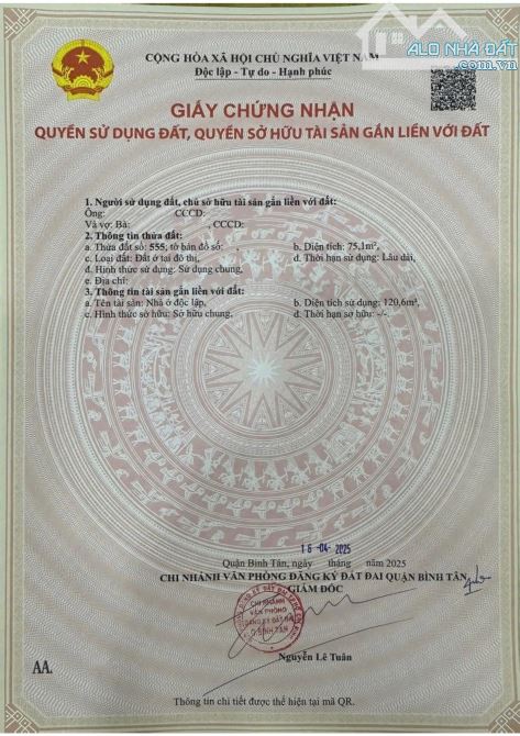 BÁN LÔ ĐẤT ĐẸP - LÊ THÚC HOẠCH, BÌNH TÂN - 2