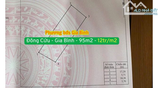 Bán đất sân bay Gia Bình (Bắc Ninh) - 12tr/m2 - Đông Cứu - 1