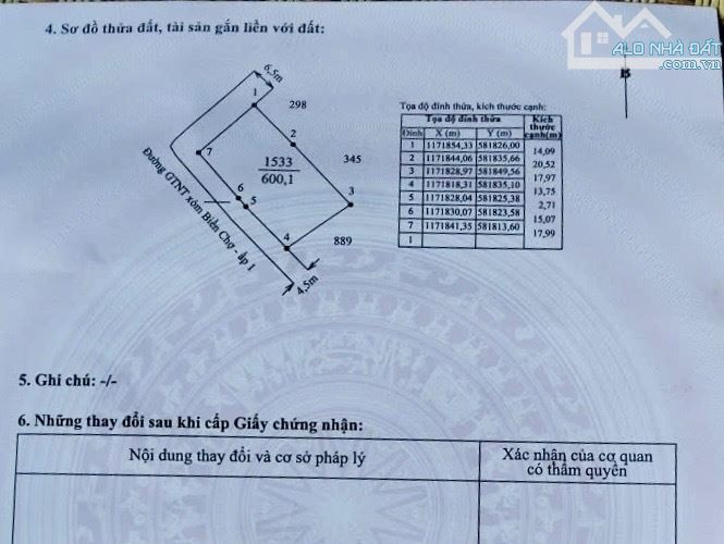 Bán 600m2 thổ cư, 2MT đường liên ấp 6M, Long Định, Cần Đước, Long An, giá 3,5 tỷ - 1