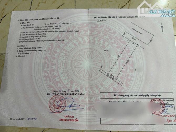 Bán đất trung tâm Hải An 74m đường 11m giá 5 tỷ - 1