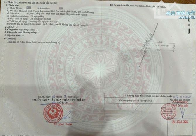 Bán đất 6.8x27m, hẻm ĐT.743A p.Bình An gần làng đại học - 1