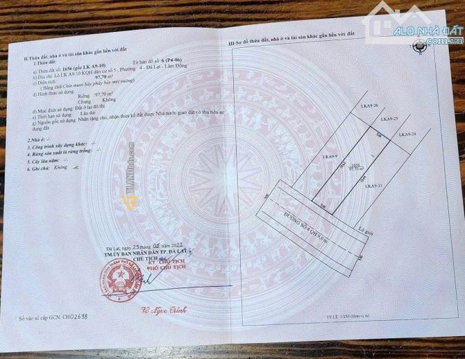 Lô đất KQH dân cư An Sơn - Đà Lạt 98m2 giá 7.2 tỷ - 1