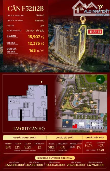 Biệt Thử Trên Không - Sun Feliza Suites - Cầu Giấy - Căn Hộ 2PN+1 - Đẳng Cấp 6 sao 🔥 CĂN - 2